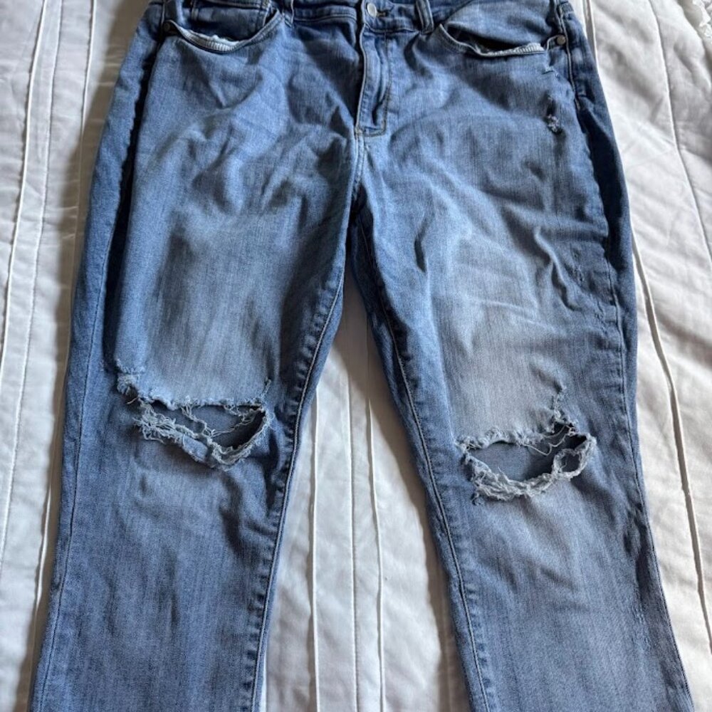 Judy Blue Skinny Fit Capri Distressed Jeans Plus Size 20W